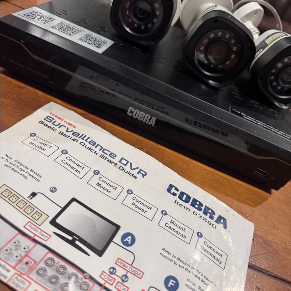 Black Surveillance DVR Camera System
